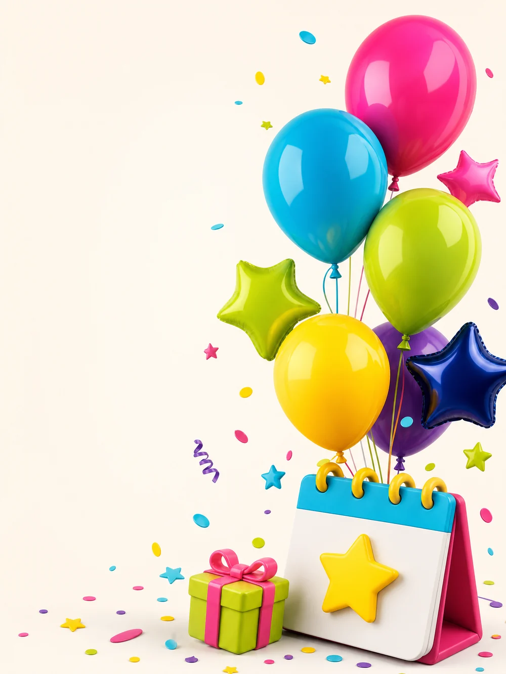 Colorful balloons and giveaway celebration gifts